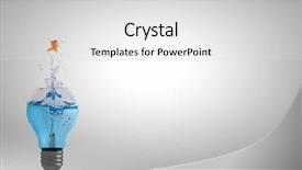 Presentation with goldfish - Cool new theme with light bulb filled with water backdrop and a light gray colored foreground