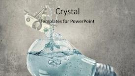  Presentation with water ship - Colorful PPT theme enhanced with light bulb filled with water backdrop and a light gray colored foreground