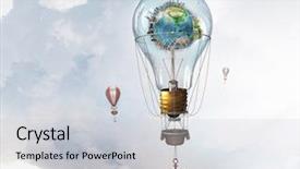  Presentation with flying - Cool new PPT theme with light bulb free - aerostats flying high backdrop and a  colored foreground