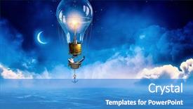  Presentation with animated hot air balloon - Theme with light bulb free - businessman travel on air balloon background and a teal colored foreground