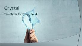  Presentation with water splash - Slide deck having light-bulb-from-water-splash background and a light blue colored foreground