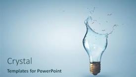  Presentation with water splash - Presentation design consisting of light-bulb-from-water-splash background and a light blue colored foreground