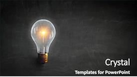  Presentation with glowing light bulb light bulb - Beautiful slides featuring light bulb glowing - great idea for success backdrop and a dark gray colored foreground