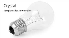  Presentation with background - Slides enhanced with light bulb glowing - lamp isolated on a white background and a white colored foreground
