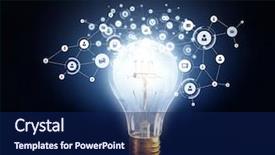  Presentation with glowing light bulb light bulb - Colorful presentation enhanced with light bulb glowing - wireless connection concept mixed media backdrop and a navy blue colored foreground