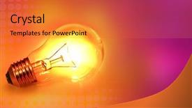  Presentation with glowing light bulb light bulb - Theme having light bulb glowing on color background and a red colored foreground