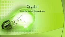  Presentation with glowing light bulb light bulb - Slides having light bulb glowing on green background and a  colored foreground