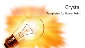  Presentation with glowing light bulb light bulb - Beautiful PPT layouts featuring light bulb glowing on white backdrop and a white colored foreground