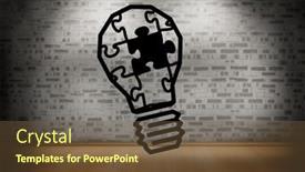  Presentation with light bulb - Presentation theme having light-bulb-graphic-in-empty background and a tawny brown colored foreground