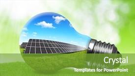  Presentation with energy solar - PPT theme having light bulb green energy background and a tawny brown colored foreground