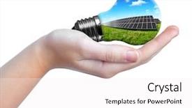  Presentation with solar light - Cool new presentation theme with light bulb green energy backdrop and a white colored foreground