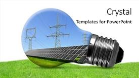  Presentation with solar light - PPT theme featuring light bulb green energy background and a white colored foreground