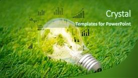  Presentation with light bulb - Slide deck having light bulb grow background and a forest green colored foreground