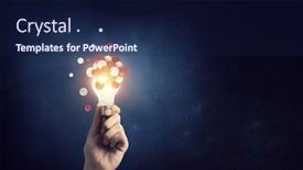  Presentation with innovation - Colorful presentation enhanced with light-bulb-image-as-symbol backdrop and a navy blue colored foreground