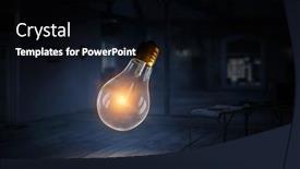  Presentation with media image - Theme having light-bulb-image-mixed-media background and a black colored foreground