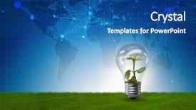  Presentation with light green - Slide deck consisting of light bulb in green environment background and a ocean colored foreground