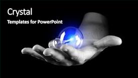  Presentation with black light - Cool new presentation with light bulb isolated on black backdrop and a black colored foreground