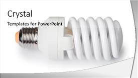  Presentation with energy conservation - Presentation having light bulb isolated on white background and a white colored foreground