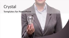  Presentation with call center performance reporting - PPT theme having light bulb isolated on white background and a  colored foreground