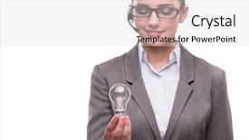  Presentation with light bulb - Theme with light bulb isolated on white background and a  colored foreground