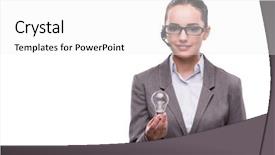  Presentation with light bulb - Beautiful slides featuring light bulb isolated on white backdrop and a  colored foreground