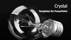  Presentation with light blue dna black - PPT theme featuring light bulb on black background background and a  colored foreground