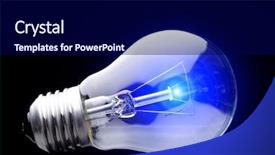  Presentation with black light - Theme enhanced with light bulb on black background and a navy blue colored foreground