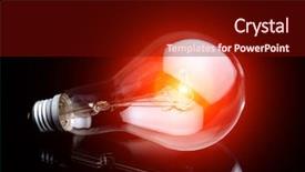  Presentation with black light - Presentation theme having light bulb on black background and a wine colored foreground