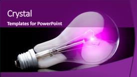  Presentation with black light - Slide deck with light bulb on black background and a violet colored foreground