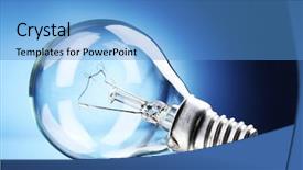  Presentation with light blue - Theme featuring light bulb on blue background background and a teal colored foreground