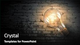  Presentation with light hanging - PPT layouts featuring light bulb on brick surface background and a black colored foreground