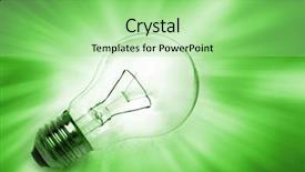  Presentation with light green - PPT theme with light bulb on bright background background and a mint green colored foreground