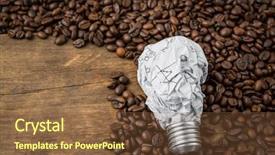  Presentation with alternative energy idea light bulb - Beautiful presentation design featuring light bulb on coffee beans backdrop and a tawny brown colored foreground
