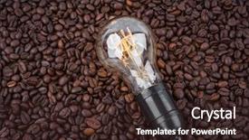  Presentation with coffee beans - Presentation with light bulb on coffee beans background and a  colored foreground