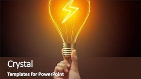  Presentation with eco - PPT layouts having hand holding light bulb background and a tawny brown colored foreground