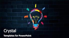  Presentation with light bulb - Cool new PPT theme with light bulb on dark background backdrop and a black colored foreground