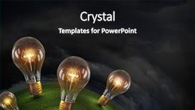  Presentation with glowing light bulb light bulb - Beautiful slide deck featuring light bulb on dark background backdrop and a black colored foreground