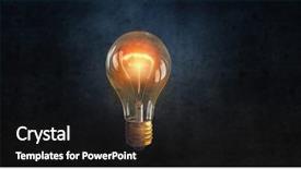  Presentation with glowing light bulb light bulb - Colorful slide set enhanced with light bulb on dark background backdrop and a  colored foreground