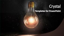  Presentation with glowing light bulb light bulb - Amazing slide deck having light bulb on dark background backdrop and a black colored foreground