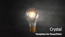  Presentation with glowing light bulb light bulb - PPT theme having light bulb on dark background background and a  colored foreground