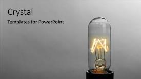  Presentation with light bulb - PPT theme with light bulb on grey background background and a  colored foreground
