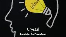  Presentation with bulb brain - PPT theme with light-bulb-on-the-brain background and a black colored foreground