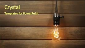  Presentation with glowing light bulb light bulb - Colorful presentation theme enhanced with light bulb on wooden background backdrop and a tawny brown colored foreground