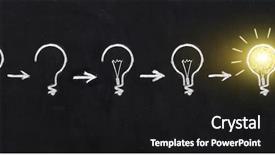  Presentation with art - Cool new theme with light bulb using doodle art backdrop and a black colored foreground