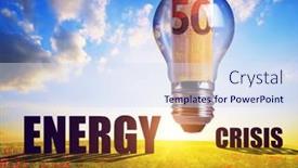  Presentation with electricity price - PPT theme having light-bulb-with-euro-banknotes background and a sky blue colored foreground