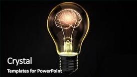  Presentation with bulb brain - PPT layouts with light bulb with human brain background and a black colored foreground