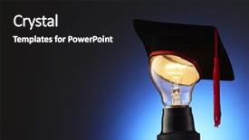  Presentation with light bulb graduation cap - Amazing presentation theme having light bulb with mortar board backdrop and a dark gray colored foreground