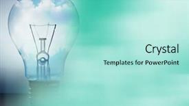  Presentation with light green - Audience pleasing slide deck consisting of light bulb with sky backdrop and a  colored foreground