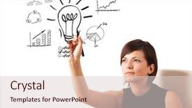  Presentation with light bulb - Beautiful slides featuring light bulb with various diagram backdrop and a lemonade colored foreground