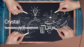  Presentation with chalk board - Audience pleasing presentation consisting of light bulbs blackboard - composite image of multiple hands backdrop and a dark gray colored foreground